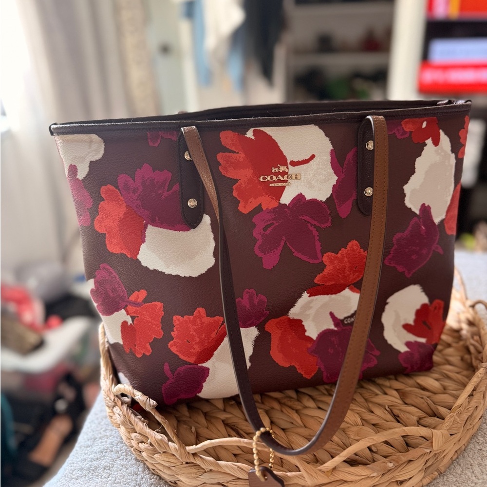 Coach Multicolor Floral Tote Bag